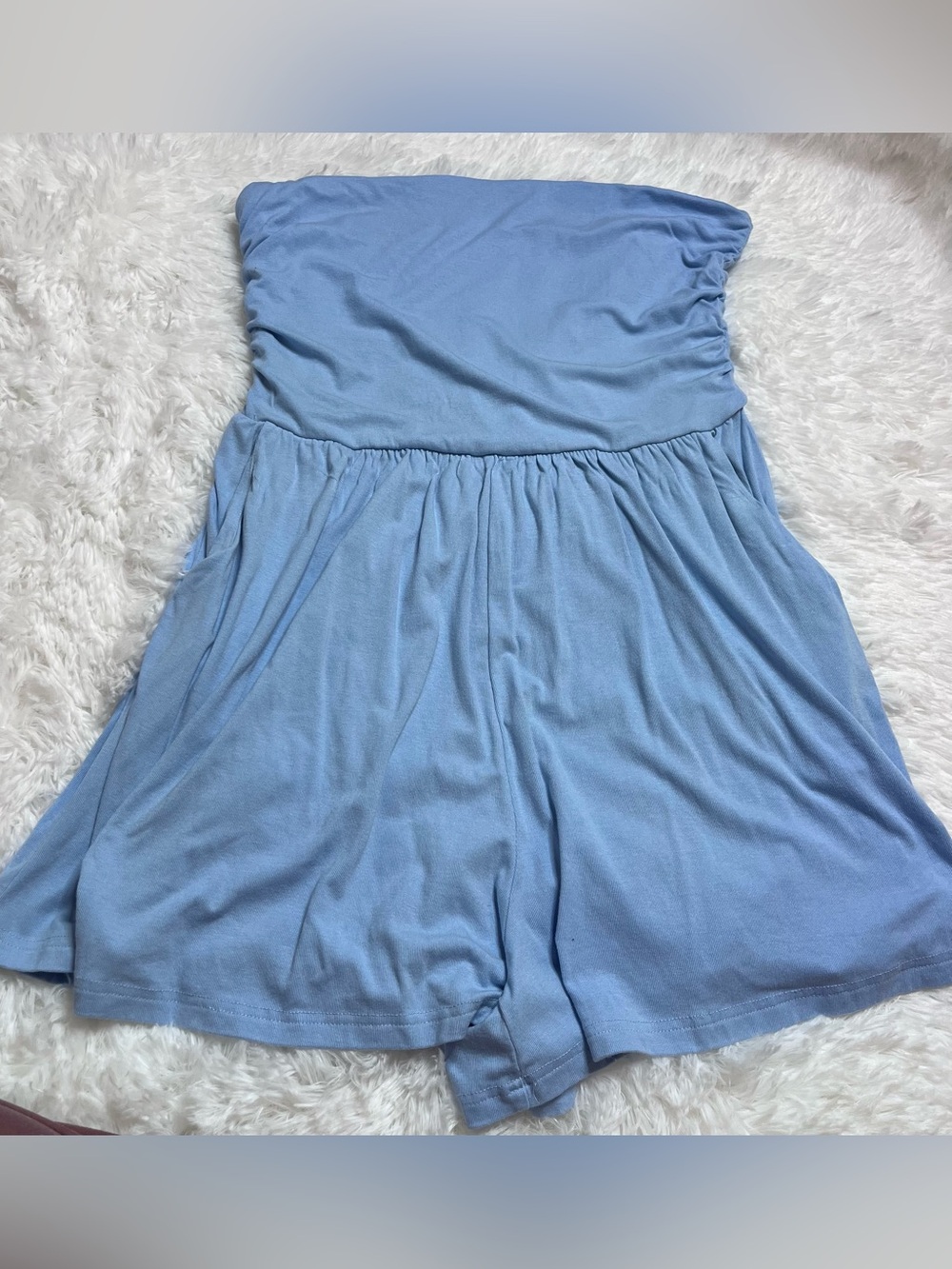 Strapless Light Blue Romper